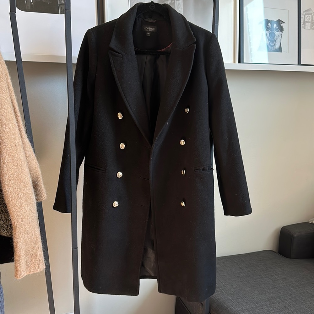 Black Top Shop Military Style Pea Coat size US 8